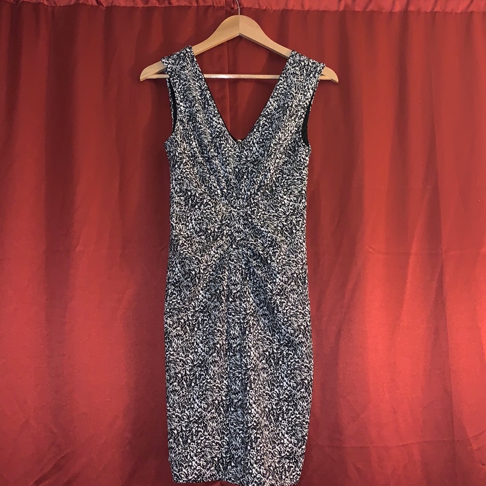 Express black base form fitting dress